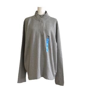 Real Work Mens Sweatshirt Jacket Gray 1/4 Zip Front Pullover Jacket Large NEW